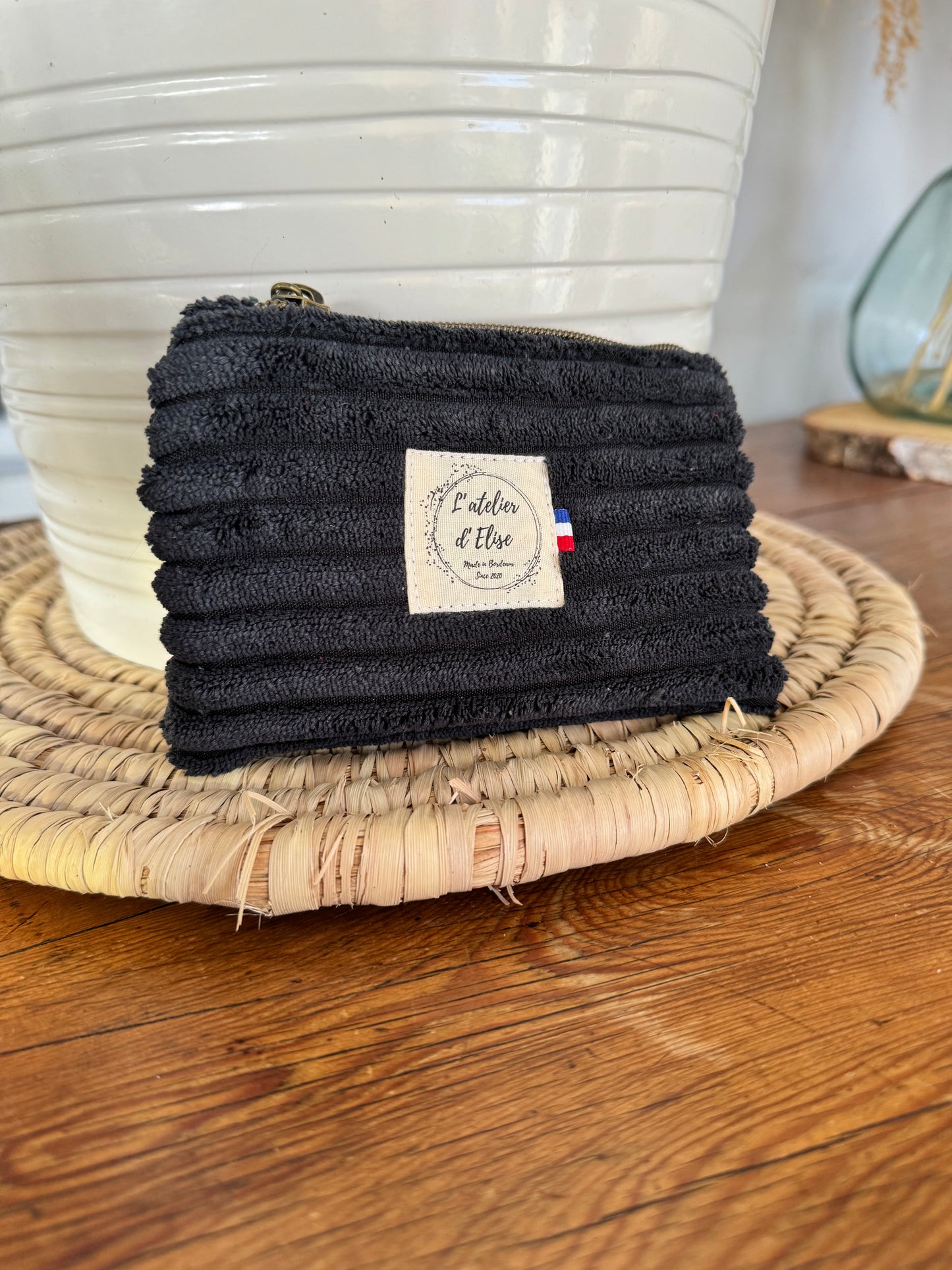 Porte monnaie velours noir