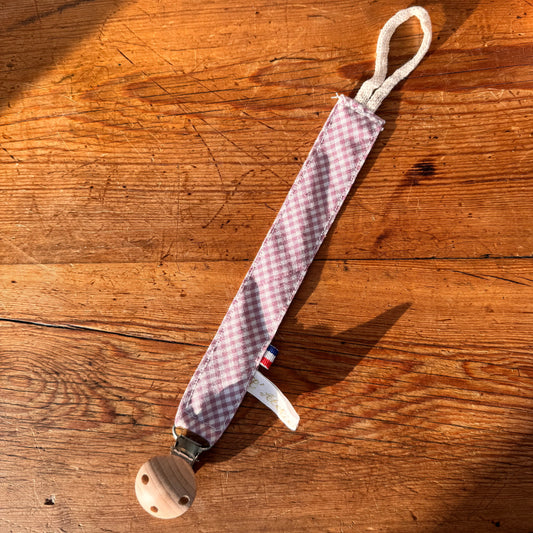 Attache tétine - Vichy violet
