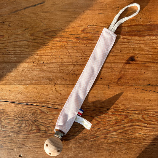 Attache tétine - Vichy rose