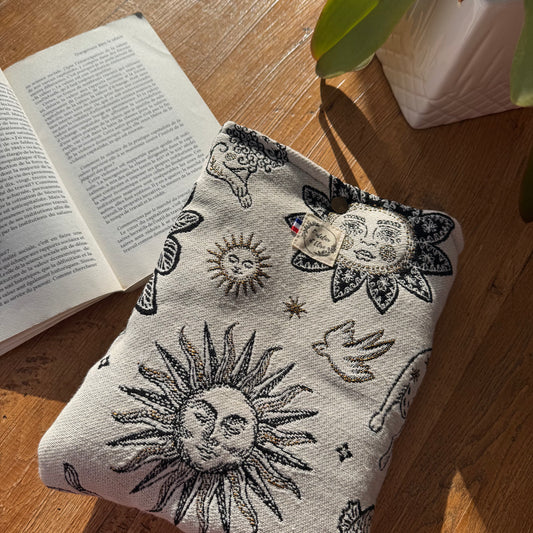 Pochette à livre/liseuse en jacquard astro
