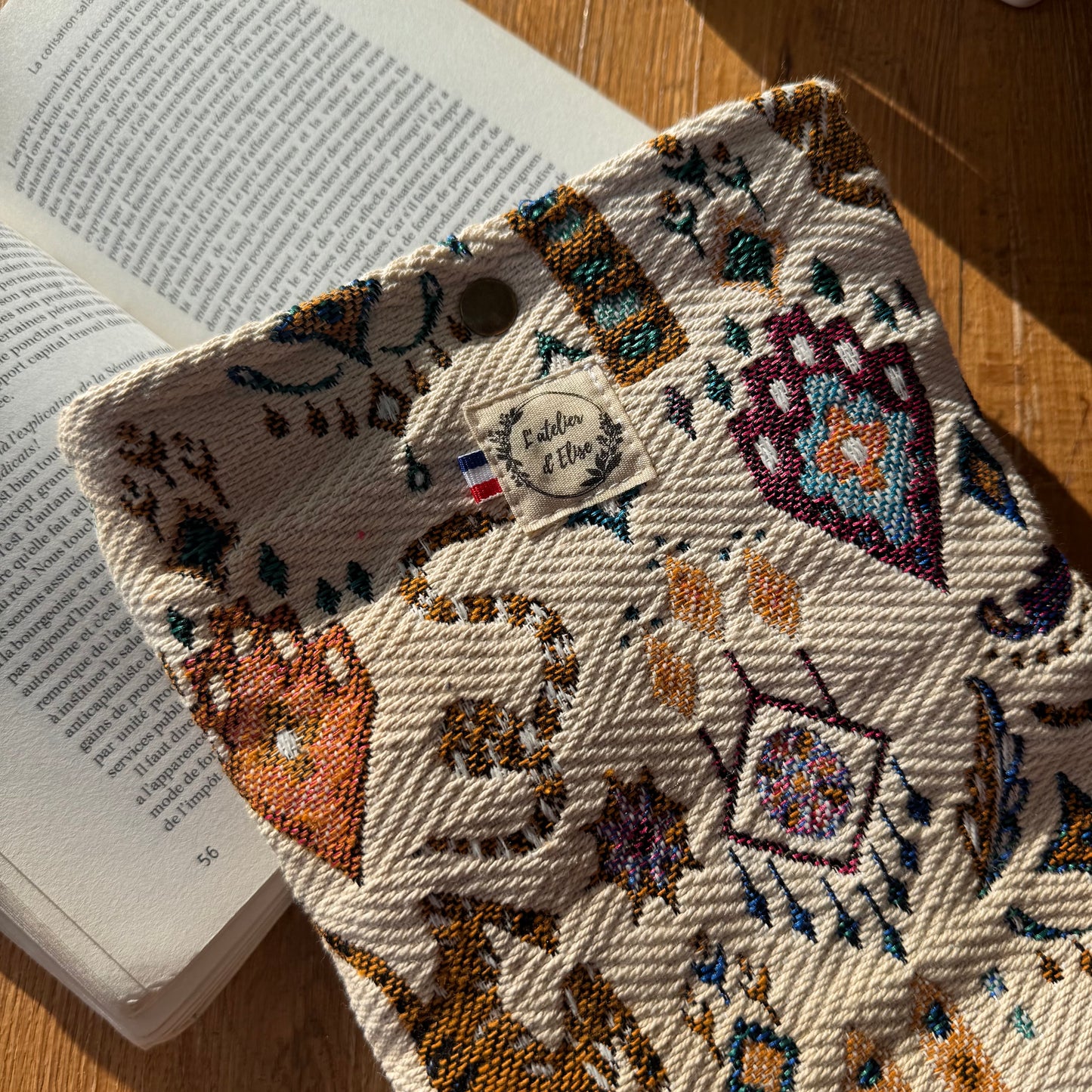 Pochette à livre/liseuse jacquard Tibet