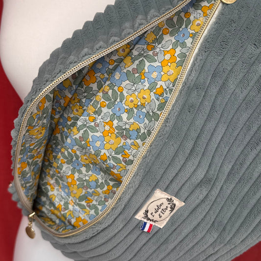 Sac banane XL - Velours côtelé vert d'eau