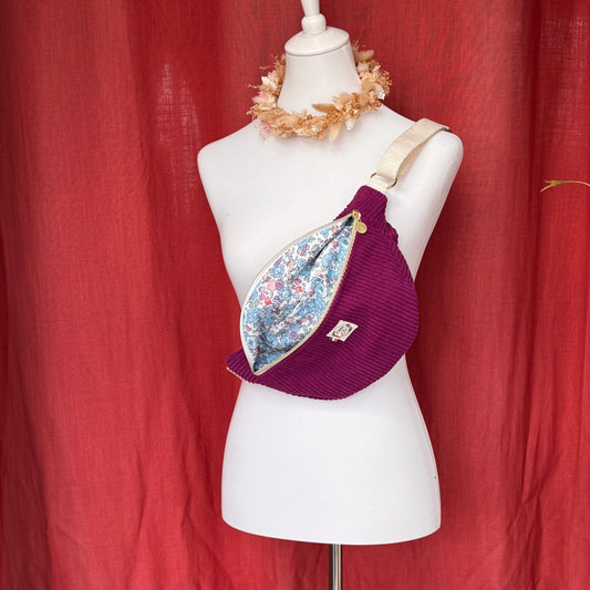 Sac banane - Velours côtelé violet