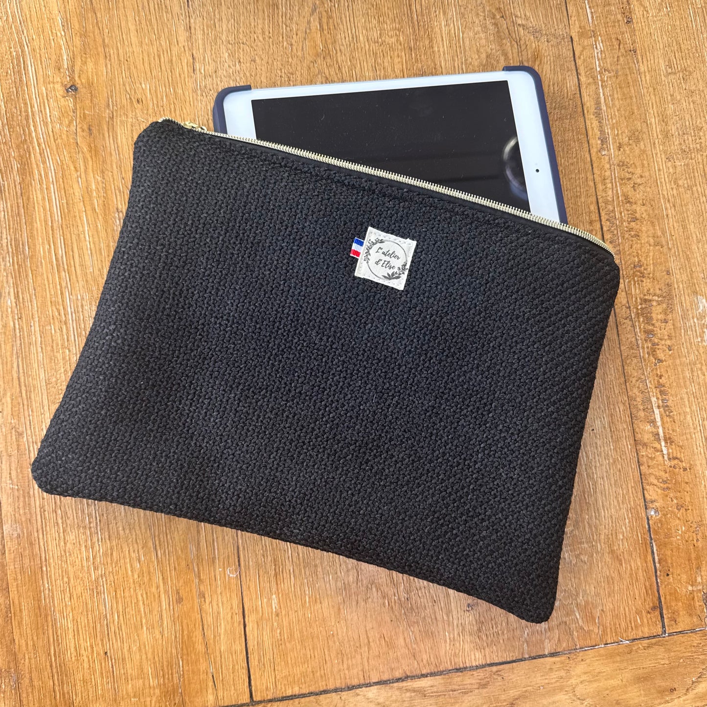 Pochette tablette 13" - JACQUARD Noir
