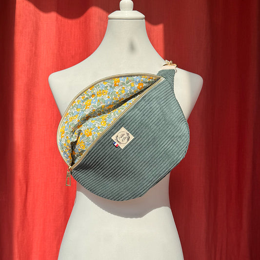 Sac banane XL - Velours côtelé vert