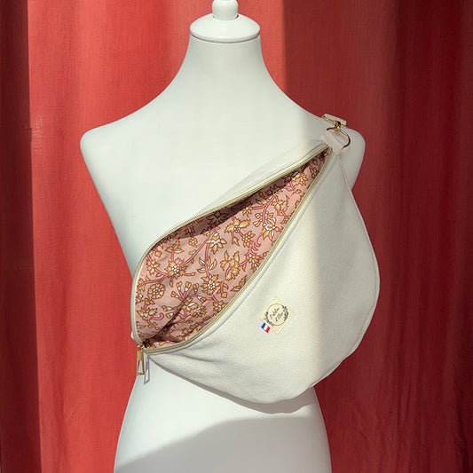 Sac banane XL - Jacquard beige