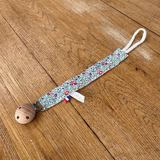 Attache tétine - Liberty bleu ciel