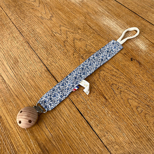 Attache tétine - Liberty bleu marine et blanc