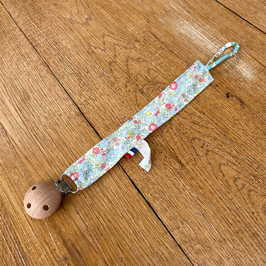 Attache tétine - Liberty vert clair