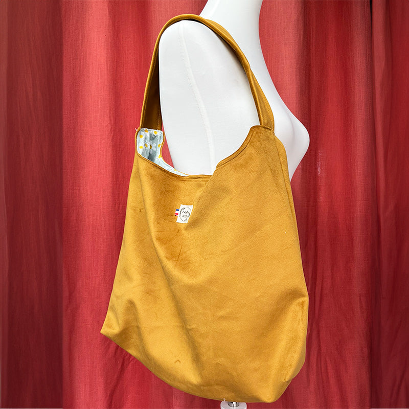 Sac Boho - Velours lisse moutarde