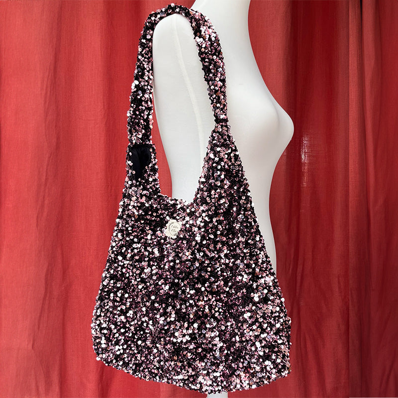 Sac Boho - Sequins rose