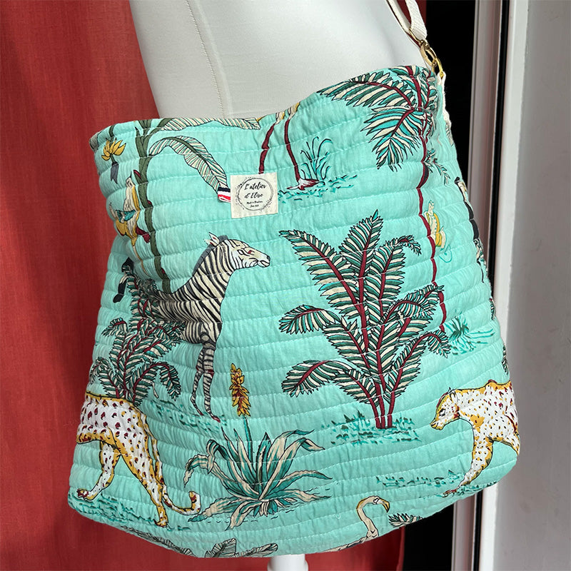 Sac cabas bandoulière - Coton matelassé savane