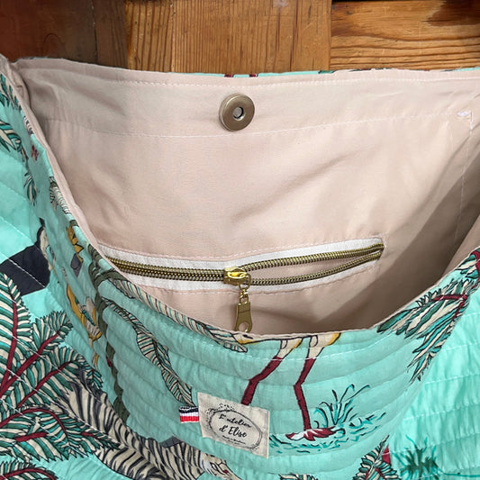 Sac cabas bandoulière - Coton matelassé savane