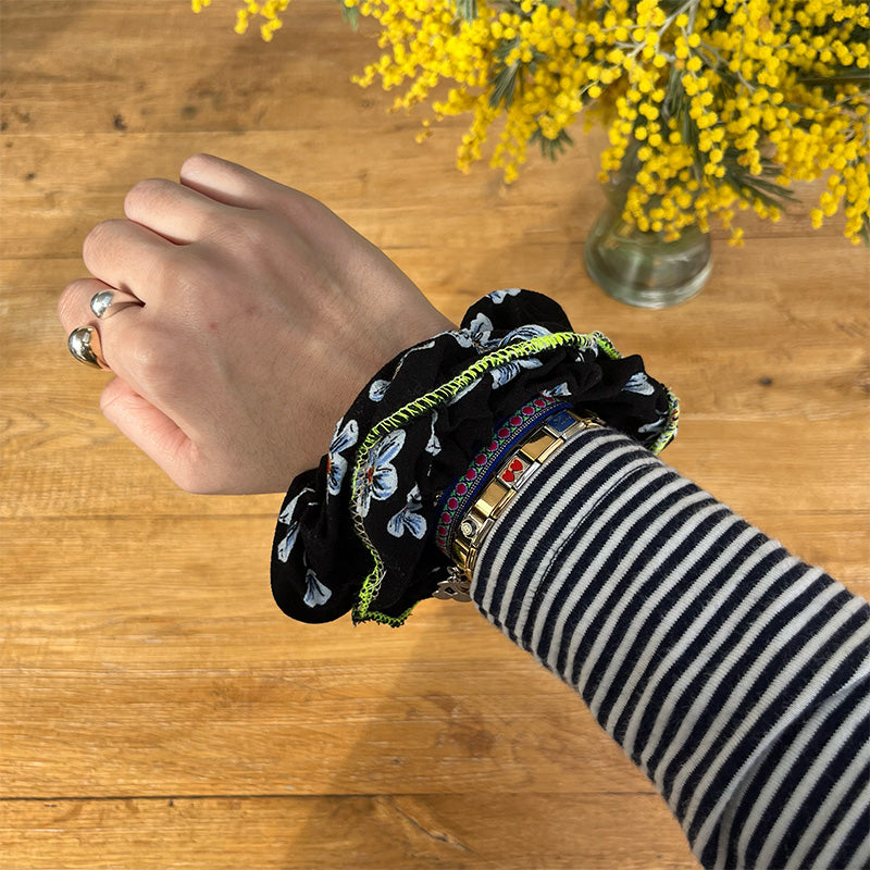 Maxi chouchou - Noir fleuri