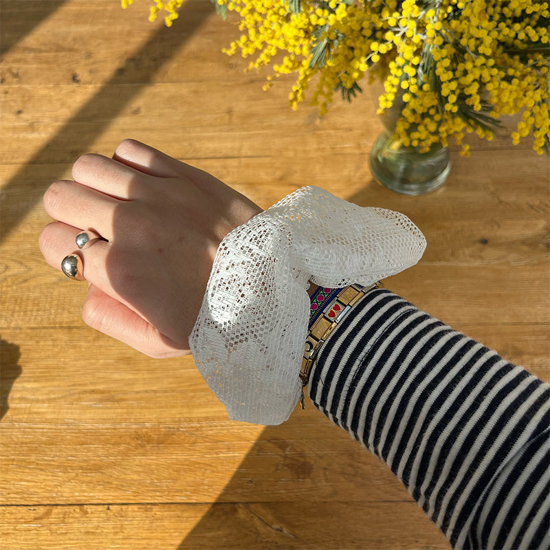 Maxi chouchou - Dentelle blanche