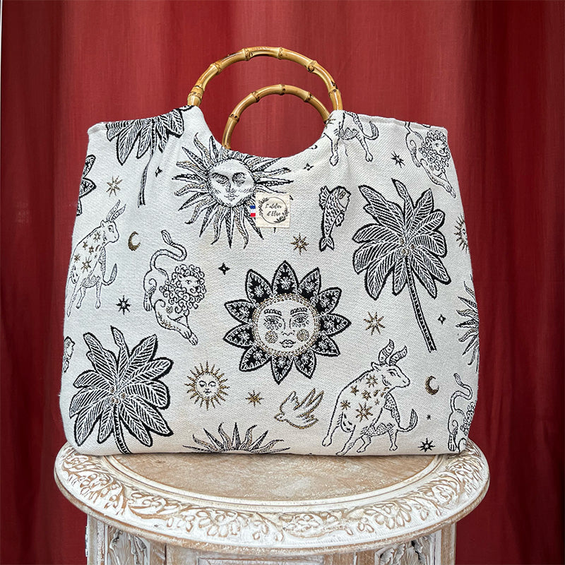 Sac cabas imperméable anses bambou - Astrologie