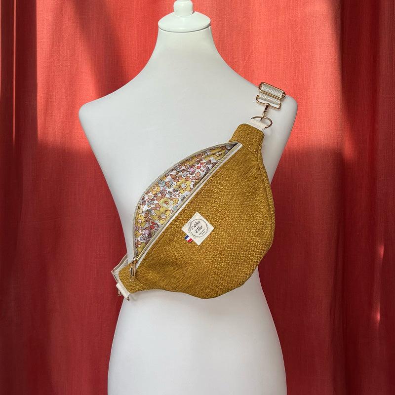 Sac Banane Fait Main Tissé moutarde | L'Atelier d'Élise