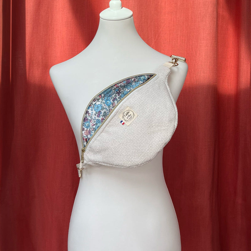 Sac banane - Velours beige