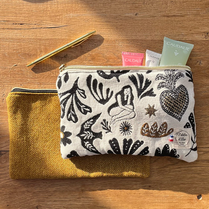 Trousse - Jacquard Mage bleu