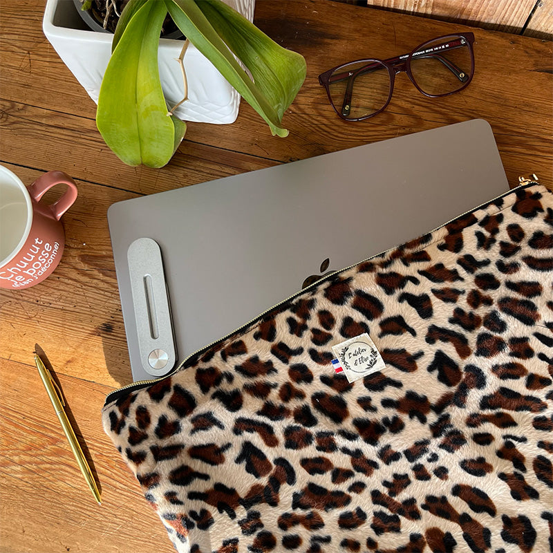 Housse d'ordinateur 17" Poil léopard