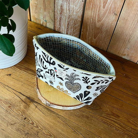 Trousse de toilette imperméable - Jacquard Mage bleu