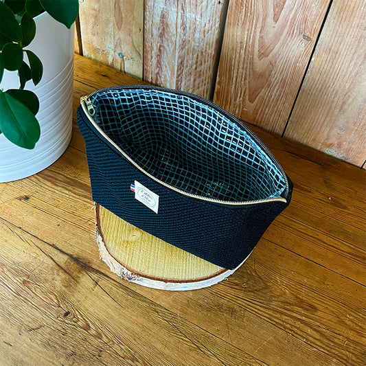 Trousse de toilette imperméable - Jacquard noir