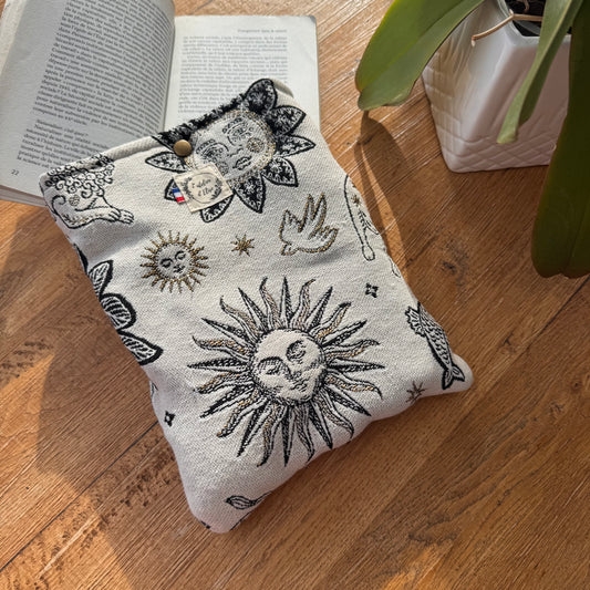 Pochette à livre/liseuse en jacquard astro