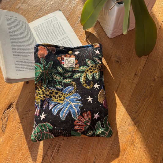Pochette à livre/liseuse en jacquard jungle