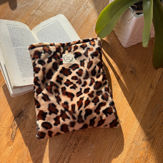 Pochette à livre/liseuse léopard
