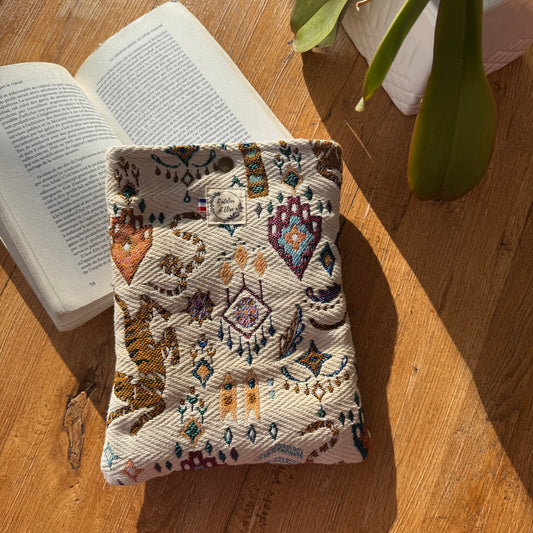 Pochette à livre/liseuse jacquard Tibet