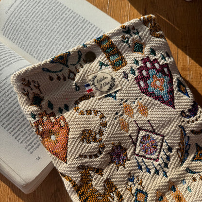 Pochette à livre/liseuse jacquard Tibet