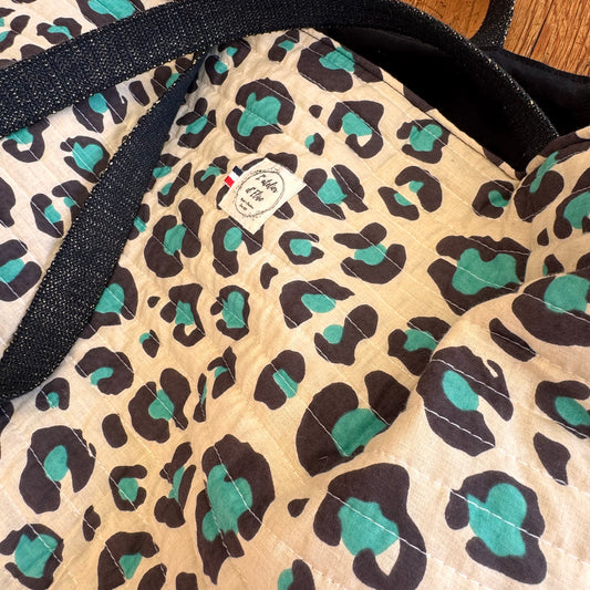 Sac cabas bandoulière - Coton matelassé LÉOPARD
