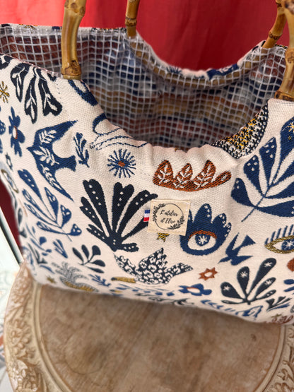 Sac cabas imperméable anses bambou - Jacquard Mage