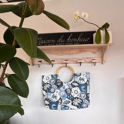 Sac cabas imperméable anses bambou -  Jacquard Astro
