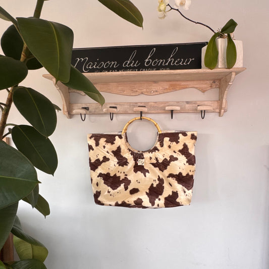 Sac cabas imperméable anses bambou - Vache