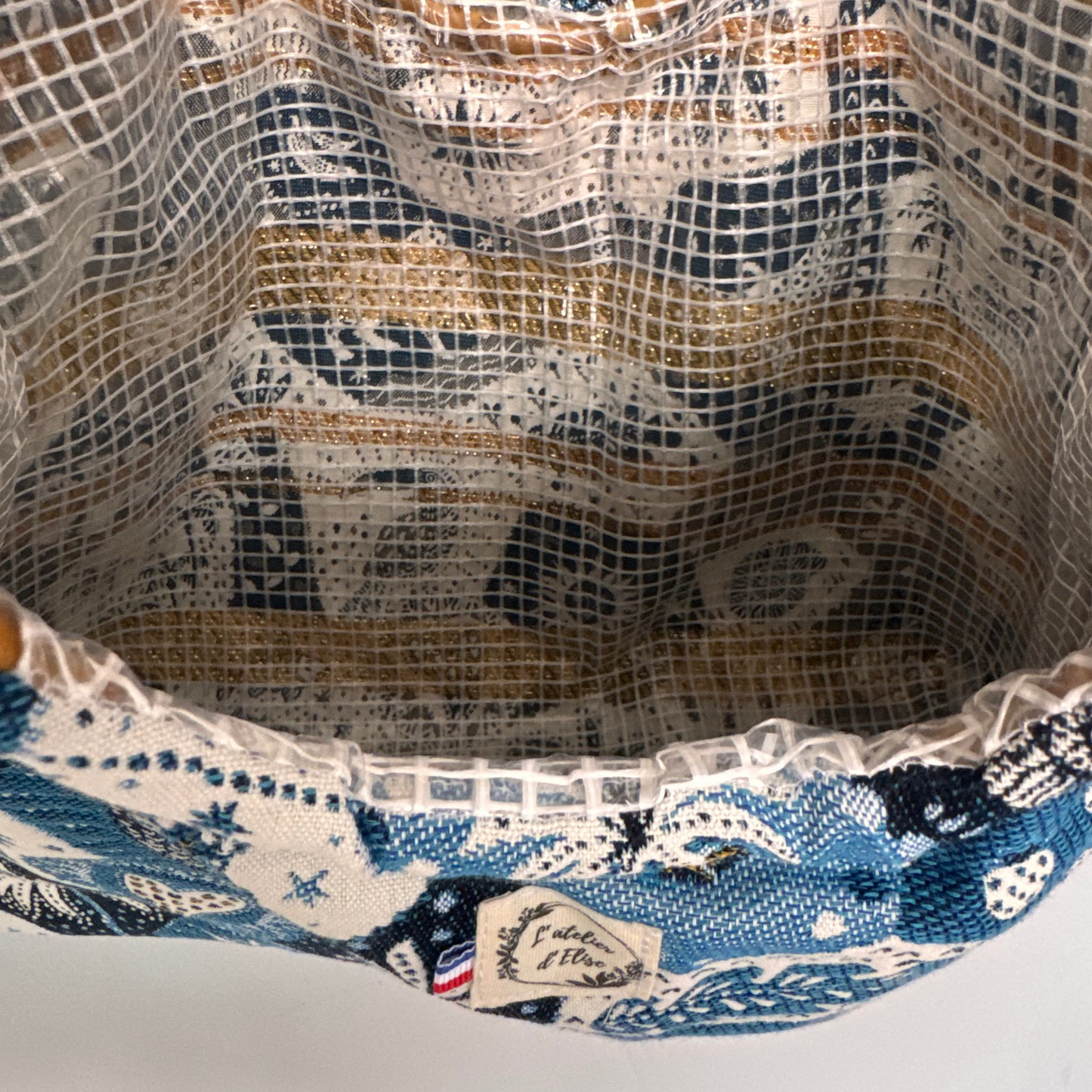 Sac cabas imperméable anses bambou - Jacquard Astro