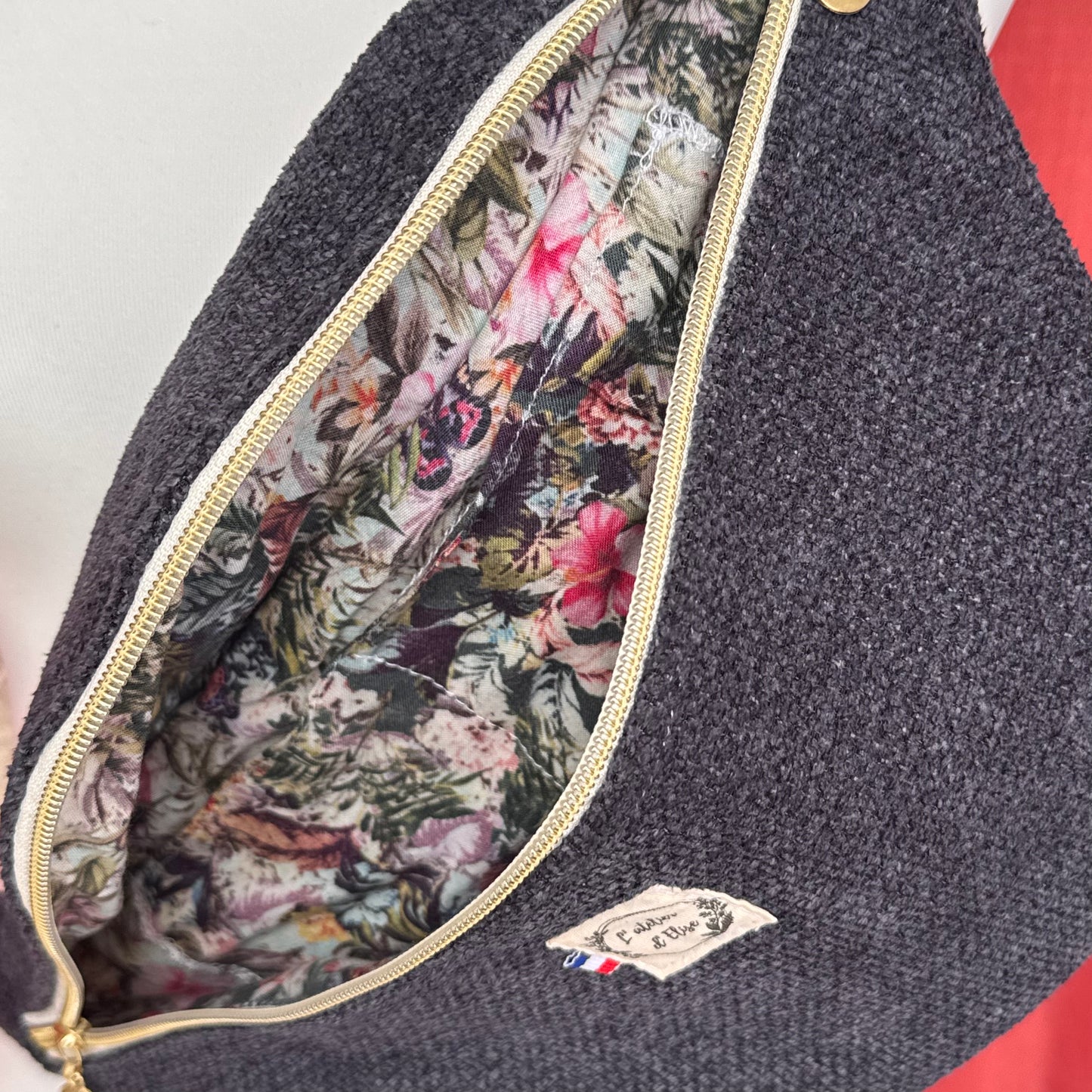 Sac banane XL - Jacquard bleu marine
