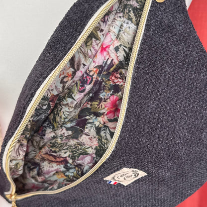 Sac banane XL - Jacquard bleu marine