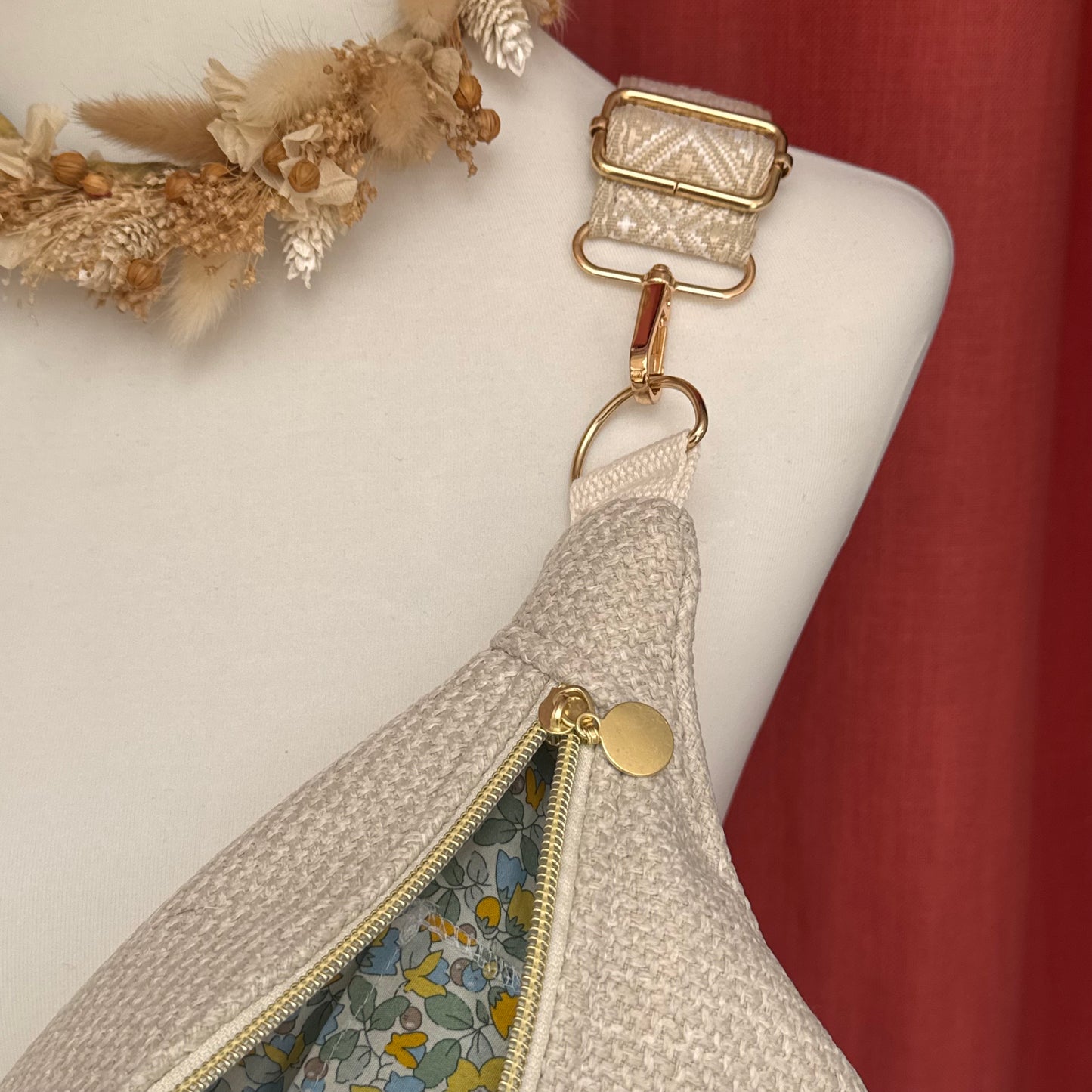 Sac banane XL - Jacquard beige