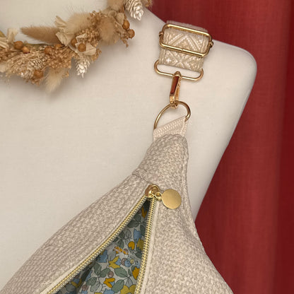 Sac banane XL - Jacquard beige