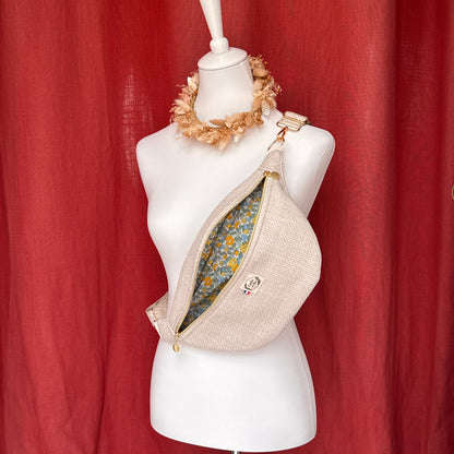 Sac banane XL - Jacquard beige