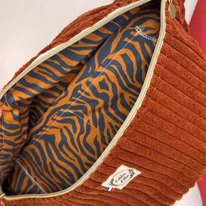 Sac banane XL - Velours côtelé marron