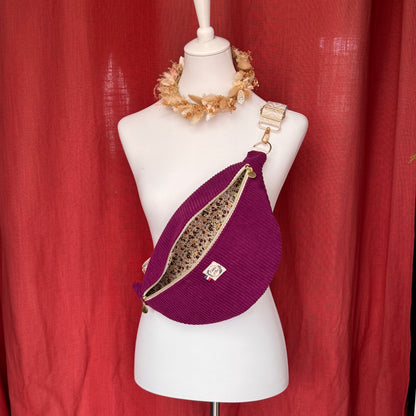 Sac banane XL - Velours côtelé violet