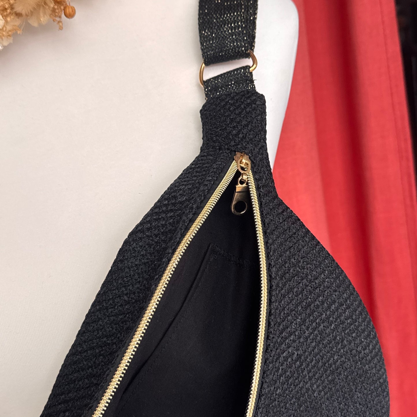Sac banane XL - Jacquard noir