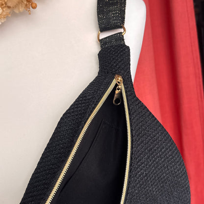 Sac banane XL - Jacquard noir