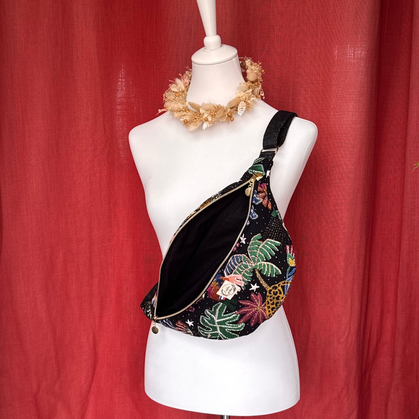 Sac banane XL - Jacquard jungle