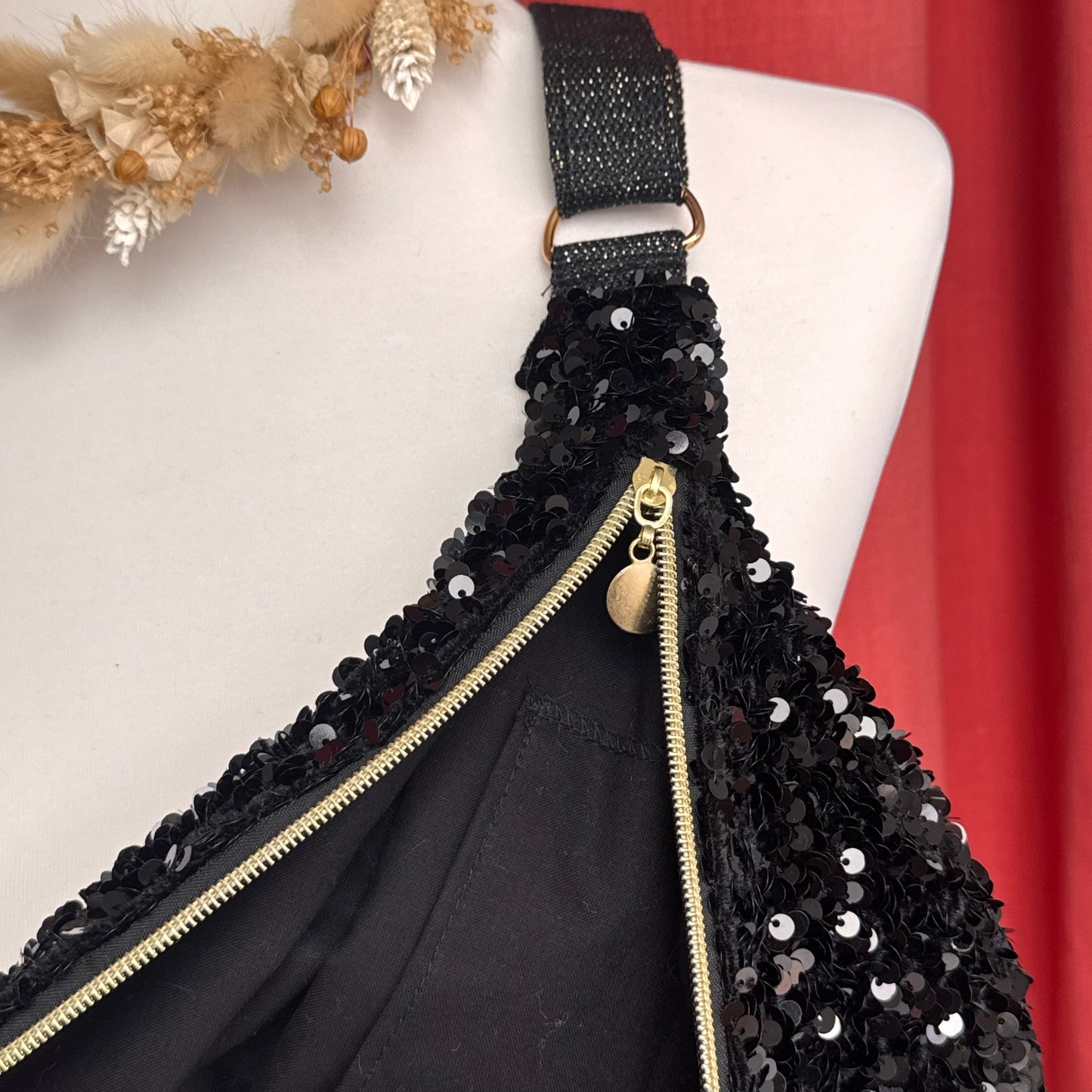 Sac banane XL - Sequins noirs
