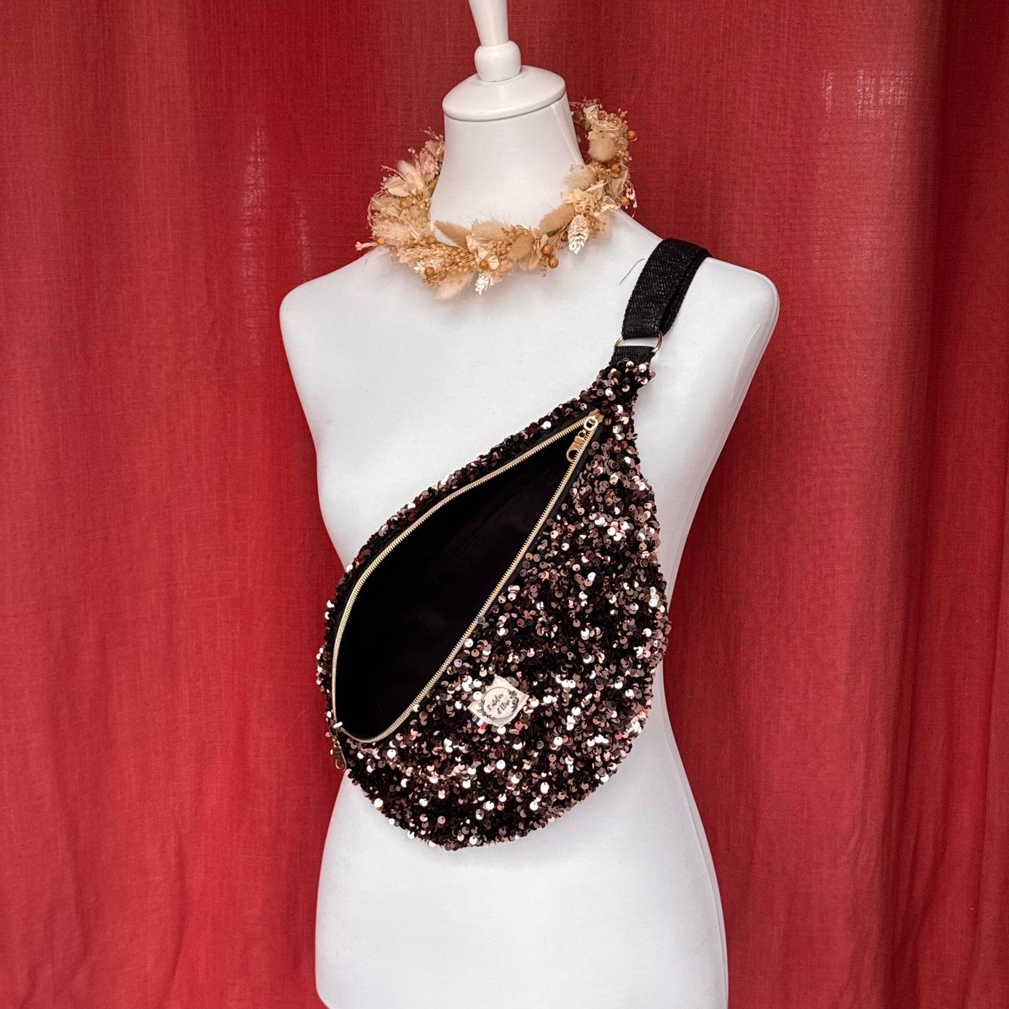 Sac banane XL - Sequins doré