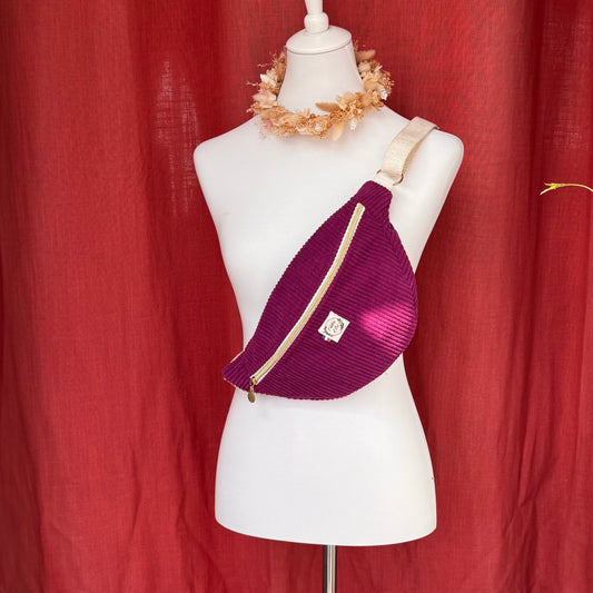 Sac banane - Velours côtelé violet