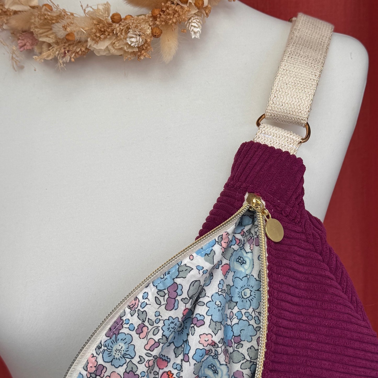 Sac banane - Velours côtelé violet